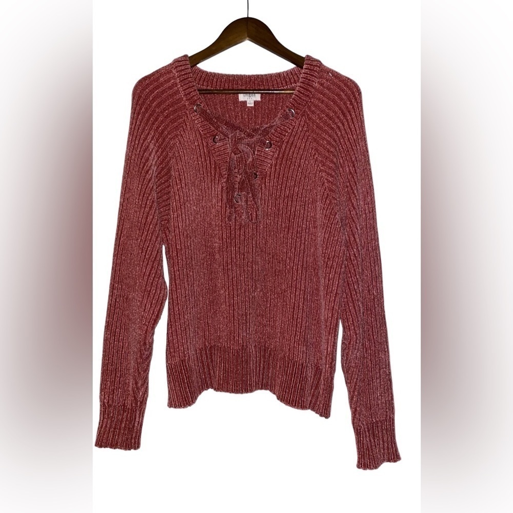 Umgee‎ Chenille Cozy Comfy Rustic Sweater Pullover Women L Cable Knit Outdoor